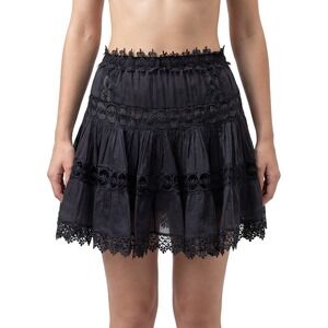 Charo Ruiz Ibiza Black Tiered Lace Skirt – Size S